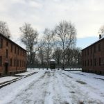 Imagen de Auschwitz, barracones, paseo nevado